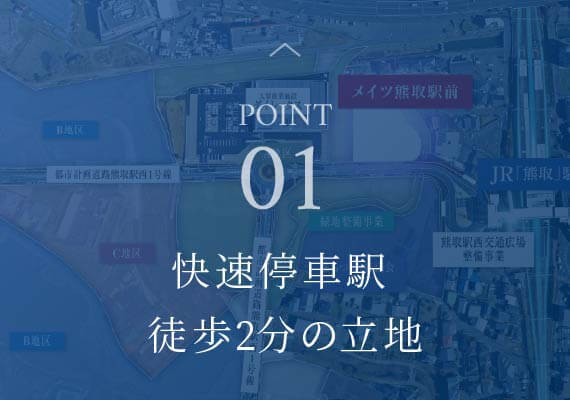 point01 快速停車駅 徒歩2分の立地